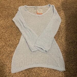 Shade & Shore Soft Blue Ribbed Sweater